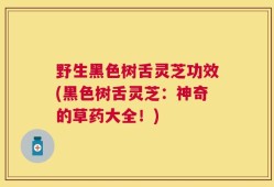 野生黑色树舌灵芝功效(黑色树舌灵芝：神奇的草药大全！)