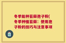 冬季能种苔藓孢子粉(冬季种植苔藓：使用孢子粉的技巧与注意事项