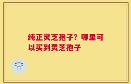 纯正灵芝孢子？哪里可以买到灵芝孢子