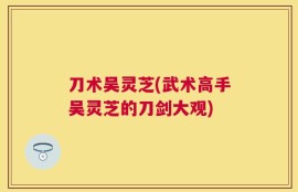 刀术吴灵芝(武术高手吴灵芝的刀剑大观)