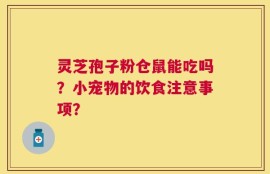 灵芝孢子粉仓鼠能吃吗？小宠物的饮食注意事项？