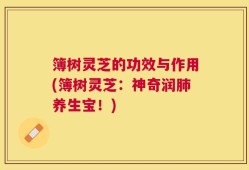 簿树灵芝的功效与作用(簿树灵芝：神奇润肺养生宝！)