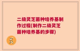 二级灵芝菌种培养基制作过程(制作二级灵芝菌种培养基的步骤)