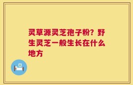 灵草源灵芝孢子粉？野生灵芝一般生长在什么地方