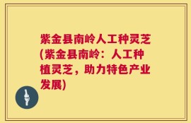 紫金县南岭人工种灵芝(紫金县南岭：人工种植灵芝，助力特色产业发展)