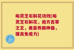峪灵芝石斛花功效(峪灵芝石斛花，南方百草之王，美容养颜神器，提高免疫力)