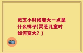 灵芝小时候变大一点是什么样子(灵芝儿童时如何变大？)