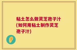 粘土怎么做灵芝孢子汁(如何用粘土制作灵芝孢子汁)