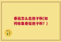 香菇怎么出孢子粉(如何收集香菇孢子粉？)