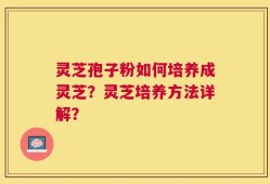 灵芝孢子粉如何培养成灵芝？灵芝培养方法详解？