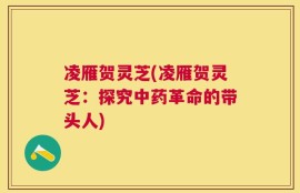 凌雁贺灵芝(凌雁贺灵芝：探究中药革命的带头人)