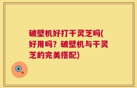破壁机好打干灵芝吗(好用吗？破壁机与干灵芝的完美搭配)