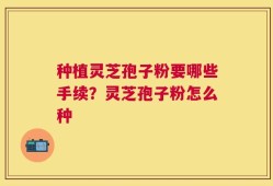 种植灵芝孢子粉要哪些手续？灵芝孢子粉怎么种