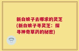 新白娘子去哪求的灵芝(新白娘子寻灵芝：探寻神奇草药的秘密)