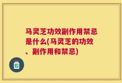 马灵芝功效副作用禁忌是什么(马灵芝的功效、副作用和禁忌)
