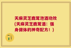 天麻灵芝鹿茸泡酒功效(天麻灵芝鹿茸酒：强身健体的神奇配方！)