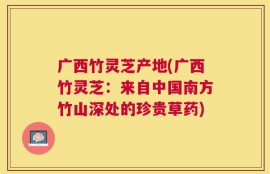 广西竹灵芝产地(广西竹灵芝：来自中国南方竹山深处的珍贵草药)