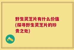 野生灵芝片有什么价值(探寻野生灵芝片的珍贵之处)