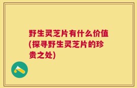 野生灵芝片有什么价值(探寻野生灵芝片的珍贵之处)