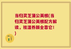 当归灵芝蒲公英根(当归灵芝蒲公英根配方解读，祛湿养颜全靠它！)
