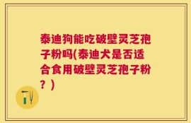 泰迪狗能吃破壁灵芝孢子粉吗(泰迪犬是否适合食用破壁灵芝孢子粉？)