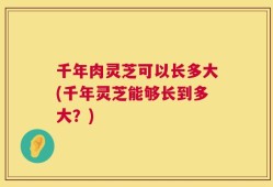 千年肉灵芝可以长多大(千年灵芝能够长到多大？)