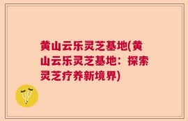黄山云乐灵芝基地(黄山云乐灵芝基地：探索灵芝疗养新境界)