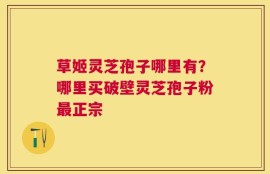 草姬灵芝孢子哪里有？哪里买破壁灵芝孢子粉最正宗