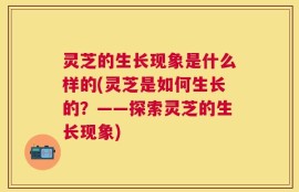 灵芝的生长现象是什么样的(灵芝是如何生长的？——探索灵芝的生长现象)