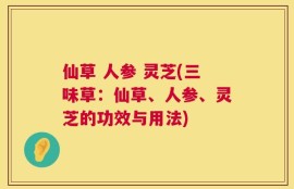 仙草 人参 灵芝(三味草：仙草、人参、灵芝的功效与用法)