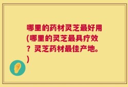 哪里的药材灵芝最好用(哪里的灵芝最具疗效？灵芝药材最佳产地。)