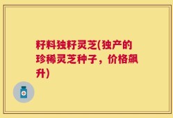 籽料独籽灵芝(独产的珍稀灵芝种子，价格飙升)