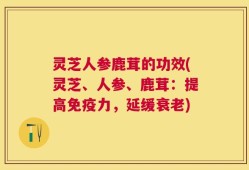 灵芝人参鹿茸的功效(灵芝、人参、鹿茸：提高免疫力，延缓衰老)
