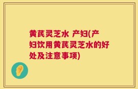黄芪灵芝水 产妇(产妇饮用黄芪灵芝水的好处及注意事项)
