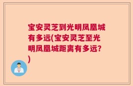 宝安灵芝到光明凤凰城有多远(宝安灵芝至光明凤凰城距离有多远？)