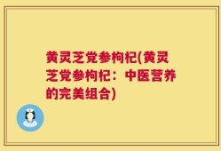 黄灵芝党参枸杞(黄灵芝党参枸杞：中医营养的完美组合)