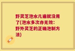 野灵芝泡水几遍就没用了(泡水多次亦无效：野外灵芝的正确泡制方法)