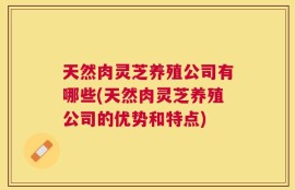 天然肉灵芝养殖公司有哪些(天然肉灵芝养殖公司的优势和特点)