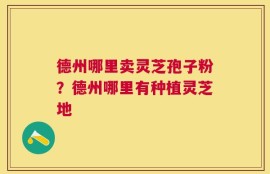 德州哪里卖灵芝孢子粉？德州哪里有种植灵芝地
