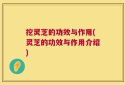 挖灵芝的功效与作用(灵芝的功效与作用介绍)