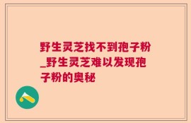 野生灵芝找不到孢子粉_野生灵芝难以发现孢子粉的奥秘