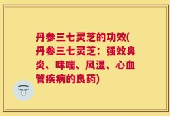 丹参三七灵芝的功效(丹参三七灵芝：强效鼻炎、哮喘、风湿、心血管疾病的良药)