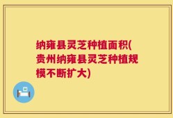 纳雍县灵芝种植面积(贵州纳雍县灵芝种植规模不断扩大)