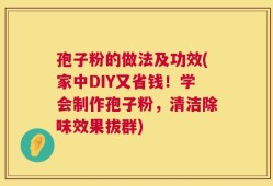 孢子粉的做法及功效(家中DIY又省钱！学会制作孢子粉，清洁除味效果拔群)