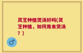 灵芝种植煲汤好吗(灵芝种植，如何用来煲汤？)