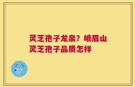 灵芝孢子龙泉？峨眉山灵芝孢子品质怎样