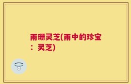 雨珊灵芝(雨中的珍宝：灵芝)