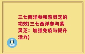 三七西洋参和紫灵芝的功效(三七西洋参与紫灵芝：加强免疫与提升活力)
