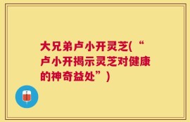 大兄弟卢小开灵芝(“卢小开揭示灵芝对健康的神奇益处”)