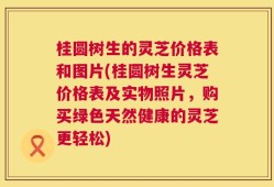 桂圆树生的灵芝价格表和图片(桂圆树生灵芝价格表及实物照片，购买绿色天然健康的灵芝更轻松)